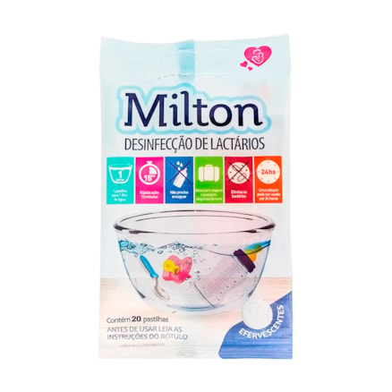 Pastilhas Desinfecção Lactários Milton Baby Com 20 Pastilhas