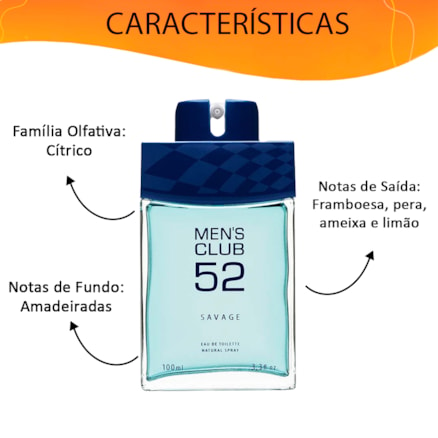 Perfume Mens Club 52 Selvagem Importado Masculino 100ml