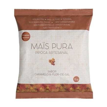 Pipoca Artesanal Mais Pura Caramelo E Flor De Sal 75g