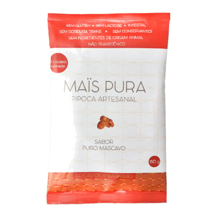 Pipoca Artesanal Mais Pura Puro Mascavo 150g