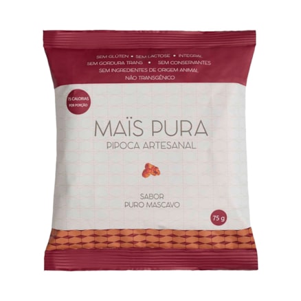 Pipoca Artesanal Mais Pura Puro Mascavo 75g