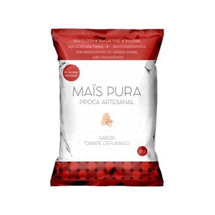 Pipoca Artesanal Tomate Defumado Mais Pura Integral 25g