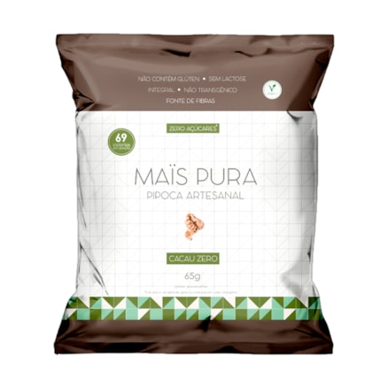 Pipoca Mais Pura Cacau Zero 65g