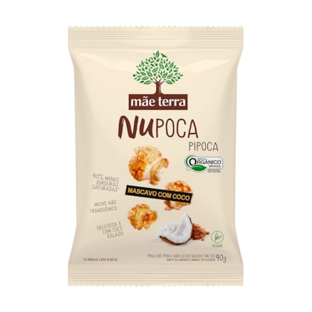 Pipoca Pronta Nupoca Mãe Terra Mascavo E Coco 40g