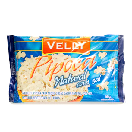 Pipoca Velly Microondas Sabor Natural Com Sal 90g