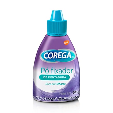 Pó Fixador Dentadura Corega Até 12 Horas Fixação Diária 50g