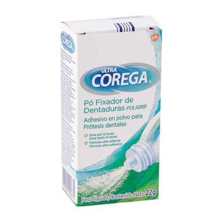 Pó Fixador Dentadura Corega Ultra Até 12 Horas Fixação 22g