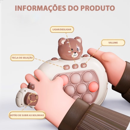 Pop it Game Eletrônico Brinquedo Bolha Anti Stress Console Luz Som Jogo Memória