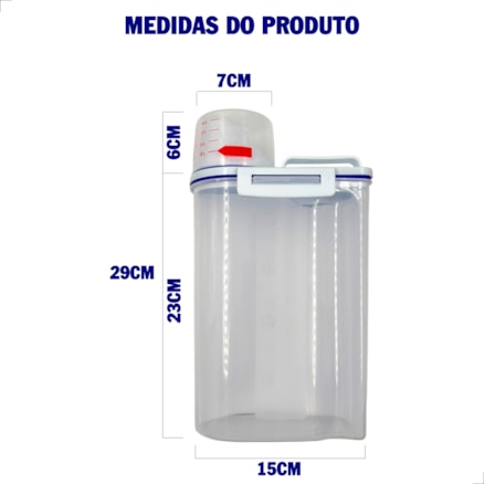 Pote Porta Sabão Pó Líquido Amaciante Dispenser Hermético 2l Transparente INMA