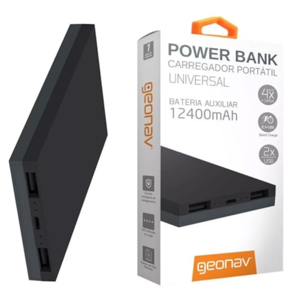 Power Bank Carregador Portátil Universal 12400mah Usb Geonav