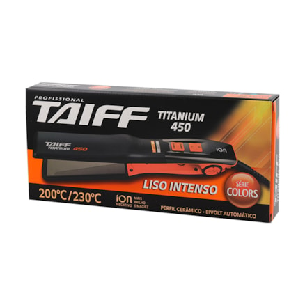 Prancha Taiff Titanium Laranja Aquecimento Cerâmico