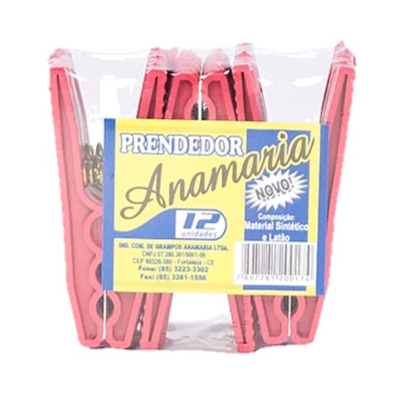 Prendedor De Roupas Colorido Anamaria 12 Und