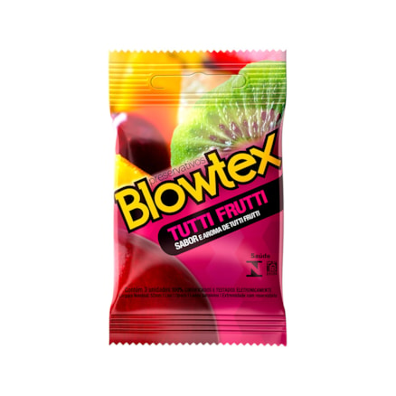 Preservativo Blowtex Tutti-frutti 100% Lubrificado 3 Und