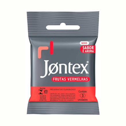 Preservativo Jontex Frutas Vermelhas 3 Und