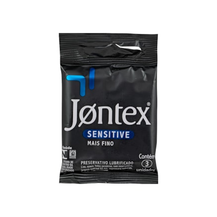 Preservativo Jontex Sensitive Mais Fino Lubrificado 3 Und