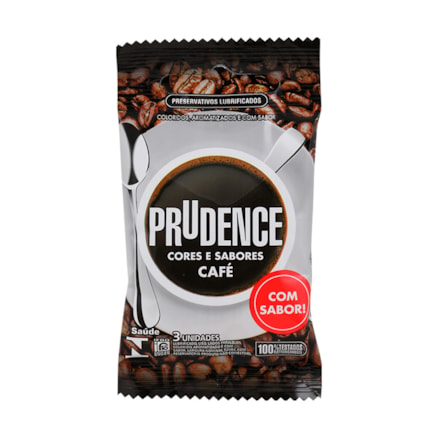 Preservativo Prudence Café Cores Sabores Anatômico 3 Und