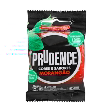 Preservativo Prudence Cores Sabores Morangão 3 Und
