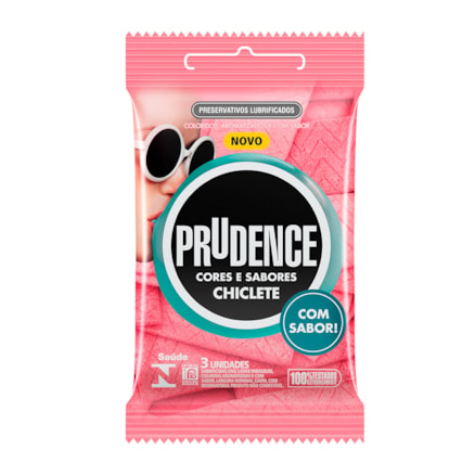 Preservativo Prudence Sabor Chiclete Lubrificado 3 Und