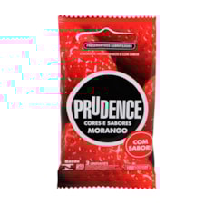 Preservativo Prudence Sabor Morango Lubrificado 3 Und