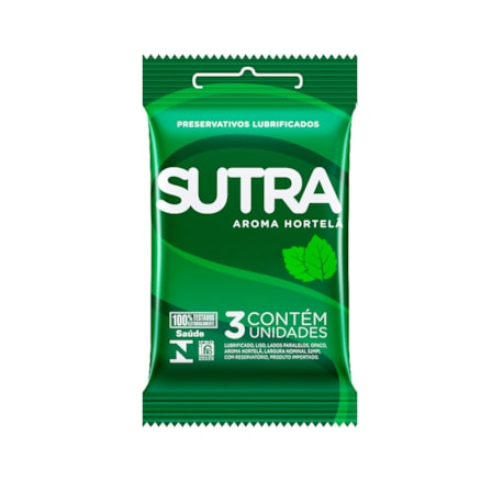 Preservativo Sutra Aroma Hortelã Lubrificado 3 Und