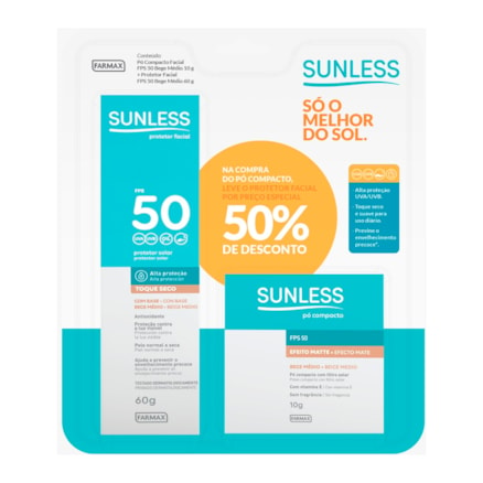 Proteto Solar + Pó Compacto Sunless Medio Fps50