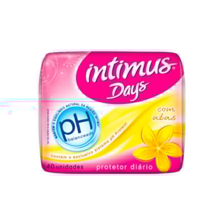Protetor Diário Intimus Days Com Abas Ph Protect 40 Und