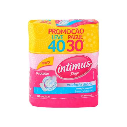 Protetor Diário Intimus Days Cuidado Diário S/perfume 40 Und