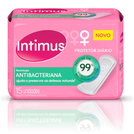 Protetor Diário Intimus Tecnologia Antibacteriana 15 Und