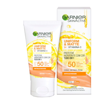 Protetor Solar Garnier Skinative Facial Média Fps 50 40g