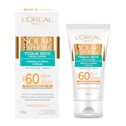 Protetor Solar Loreal Facial Toque Seco Fps 60 40g