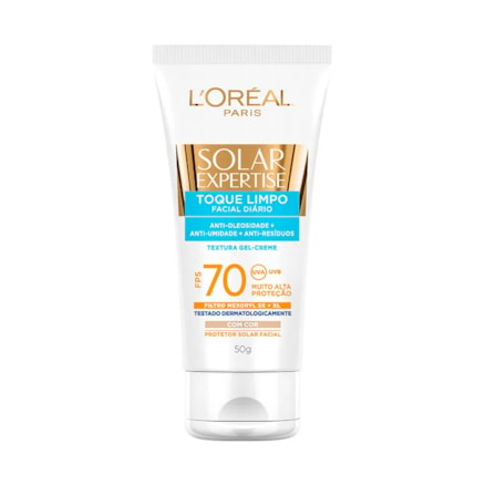 Protetor Solar Loreal Solar Facial Fps70 Toque Limpo 50g