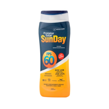 Protetor Solar Sunday Fps60 Resistente Água E Suor 200ml