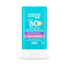 Protetor Solar Sunless Baby Bastão Fps60 Hipoalergênico Sem Frangancia 15G