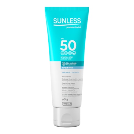 Protetor Solar Sunless Facial Fps50 Sem Base Pele Seca 60g