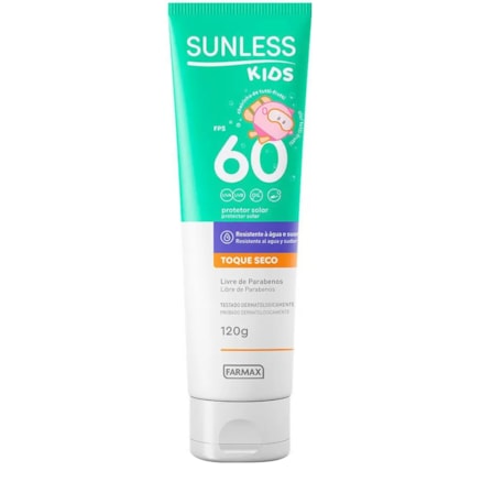 Protetor Solar Sunless Kids Fps60 Resistente Água Suor 120g