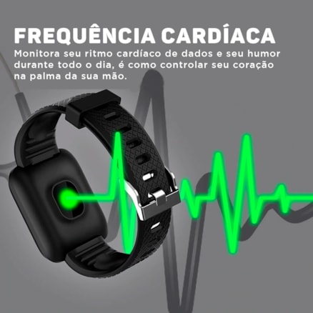 Pulseira Inteligente Fitness Prova Dágua Smartband Preto