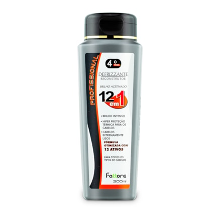 Queratina líquida Fattore 12 em 1 Profissional 120ml + Defrizzante Reconstrução 12 Em 1 Fattore Brilho Intenso Proteção Cabelos Lisos 300ml