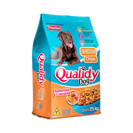 Ração Qualidy Cães Adulto Chips Saboroso Crocante 25kg