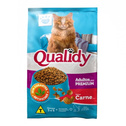 Ração Qualidy Para Gatos Adultos Sabor Carne 1kg