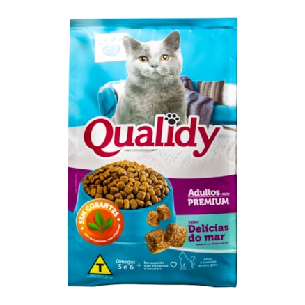 Ração Qualidy Para Gatos Adultos Sabor Delícias Do Mar 1kg