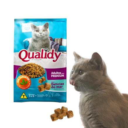 Ração Qualidy Para Gatos Adultos Sabor Delícias Do Mar 1kg