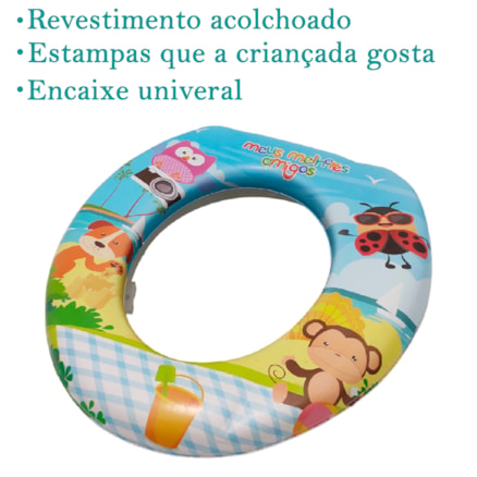 Redutor para Assento Vaso Sanitário Infantil Almofadado Macio Estampado Bebê