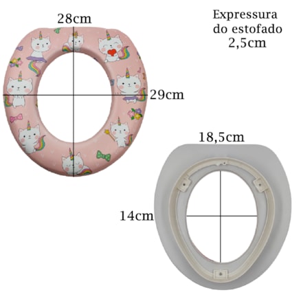 Redutor para Assento Vaso Sanitário Infantil Almofadado Macio Estampado Bebê