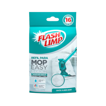 Refil Mop Easy Floor Flashlimp Superfícies 16 Folhas Secas