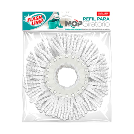 Refil Mop Giratório Flashlimp 100% Microfibra Lavável 12l