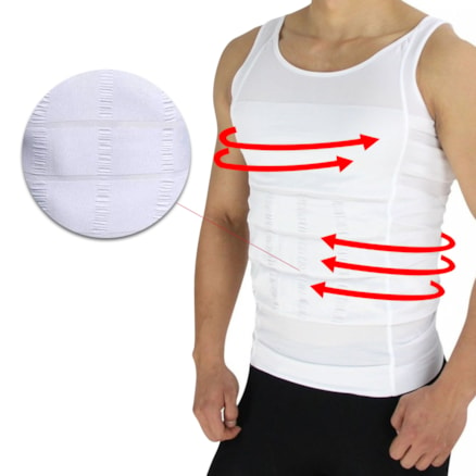 Regata Cinta Mode. Compressão Postural Bm Masculina Branco