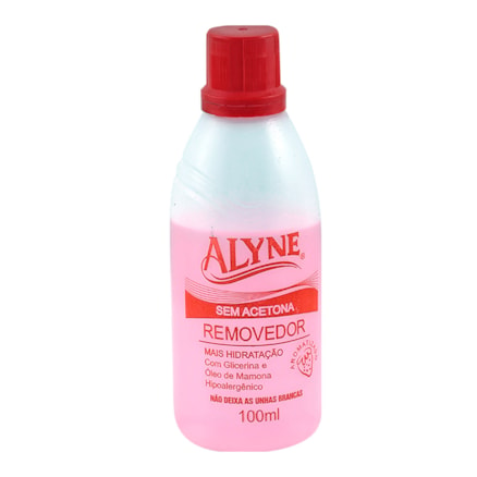 Removedor Esmalte Alyne Sem Acetona Morango 24 Und 100ml