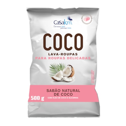 Sabão Pó Casakm Óleo Coco Glicerina Roupas Delicadas 500g