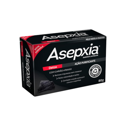 Sabonete Asepxia Anti-acne Detox Carvão Ativado 80g