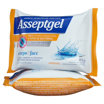 Sabonete Asseptgel Antibacteriano Amêndoas 85g